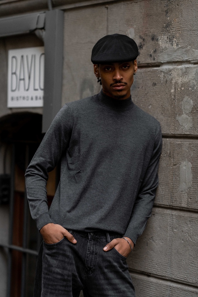Basic Mock Neck Men Sweater