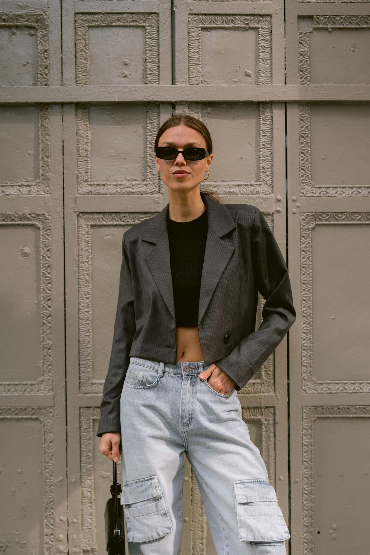 Pin Striped Cropped Blazer