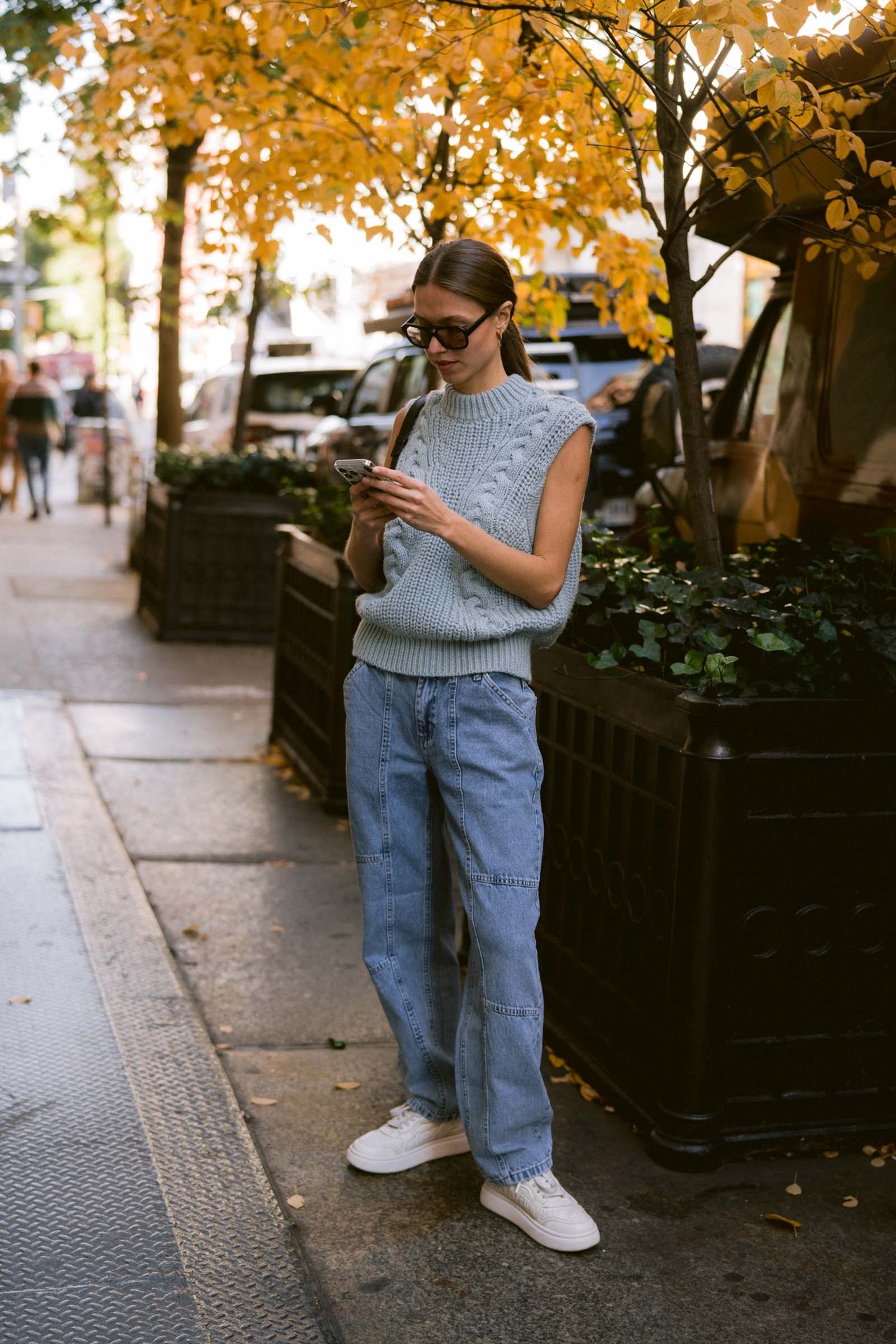 Front Seamed Denim Pants 