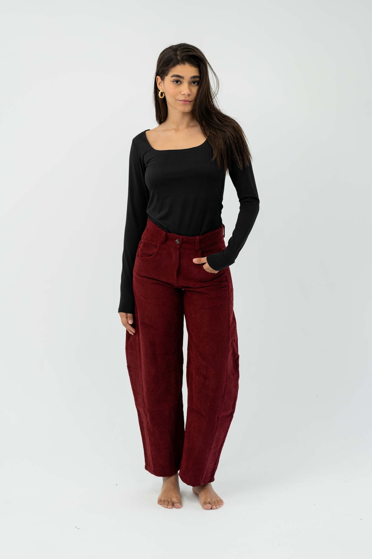 Corduroy Barrel Pants 