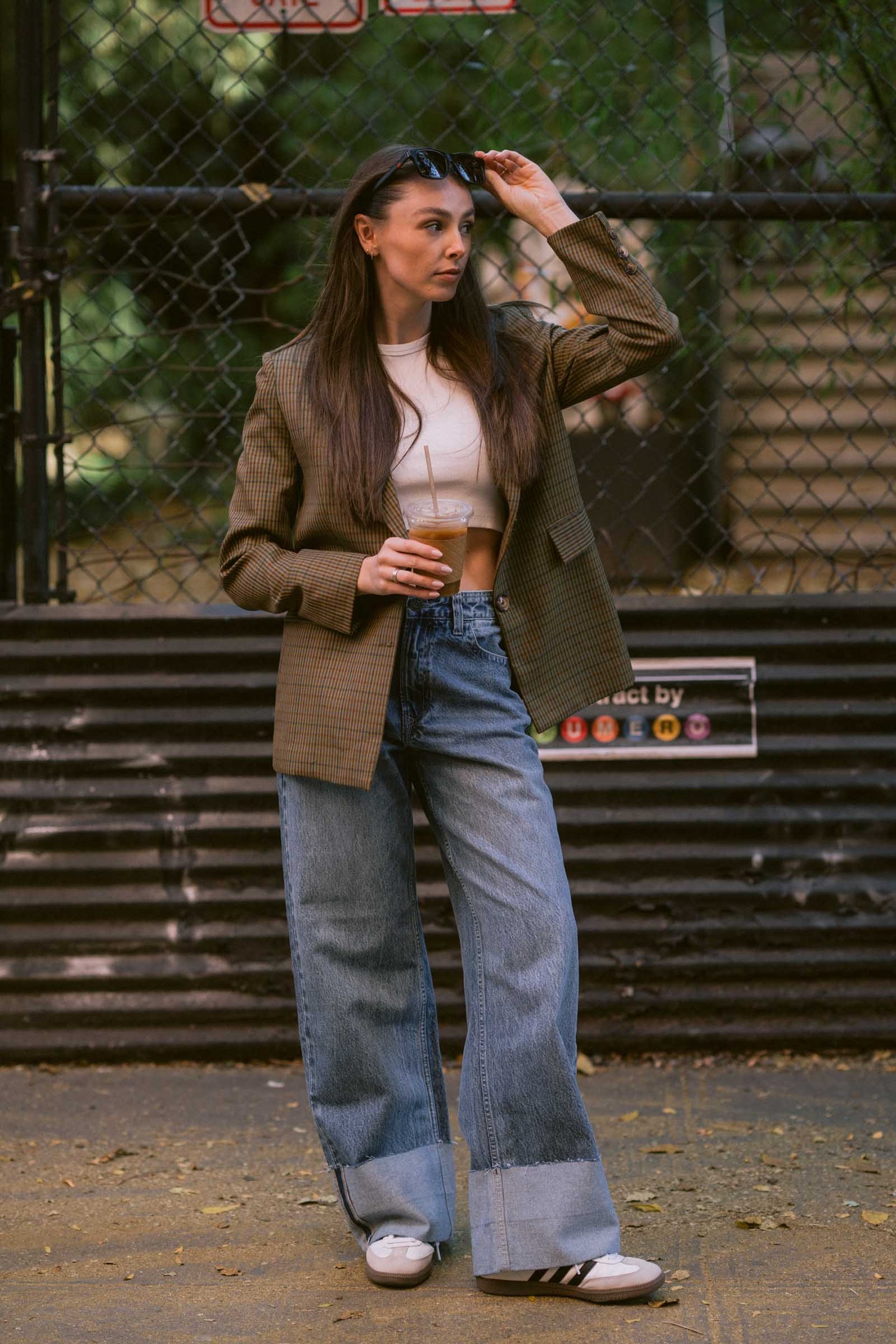 Folded Hem Denim Pants 