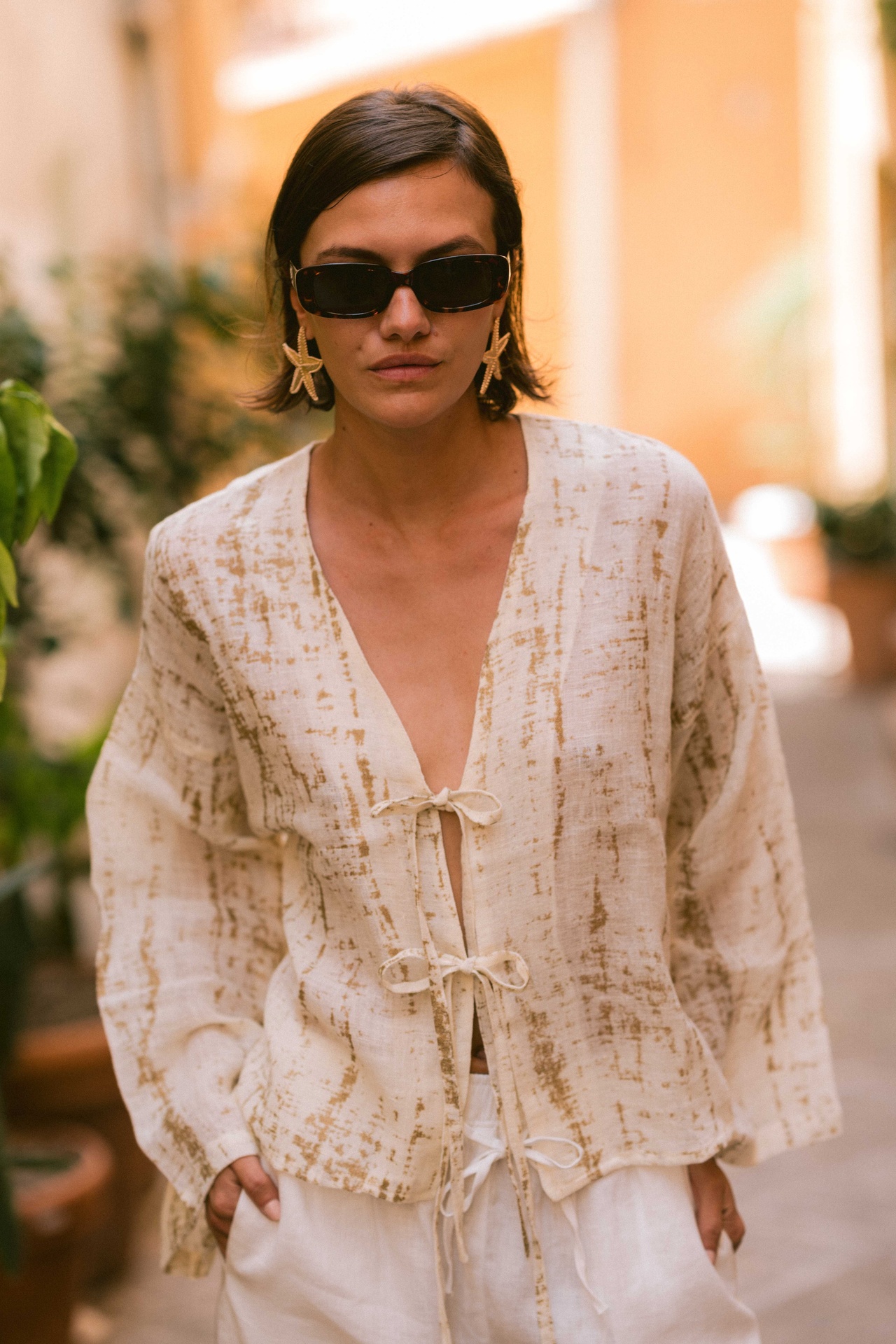 Metallic Wrap Top