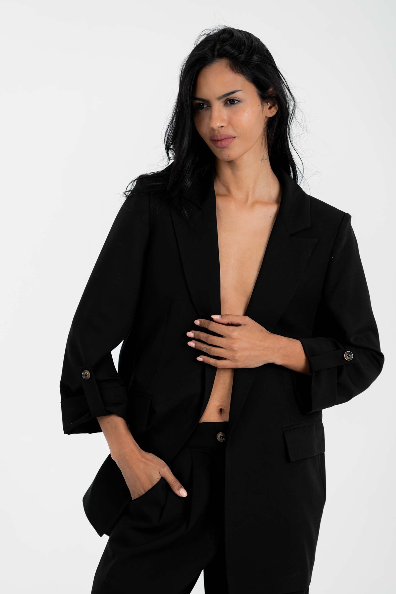 Rolled-Up Sleeves Blazer