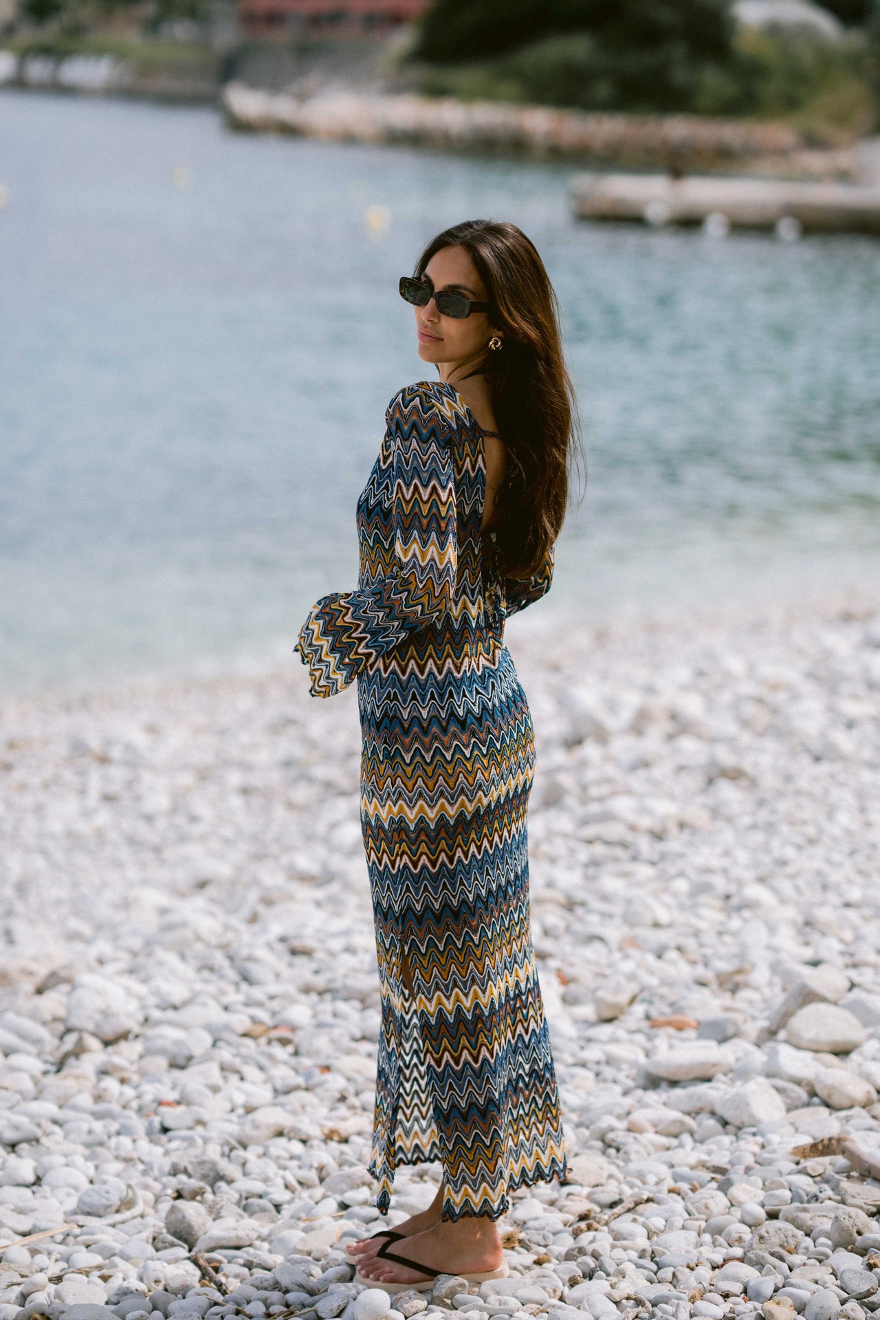 [S15044] Sandy Zig Coverup Dress 