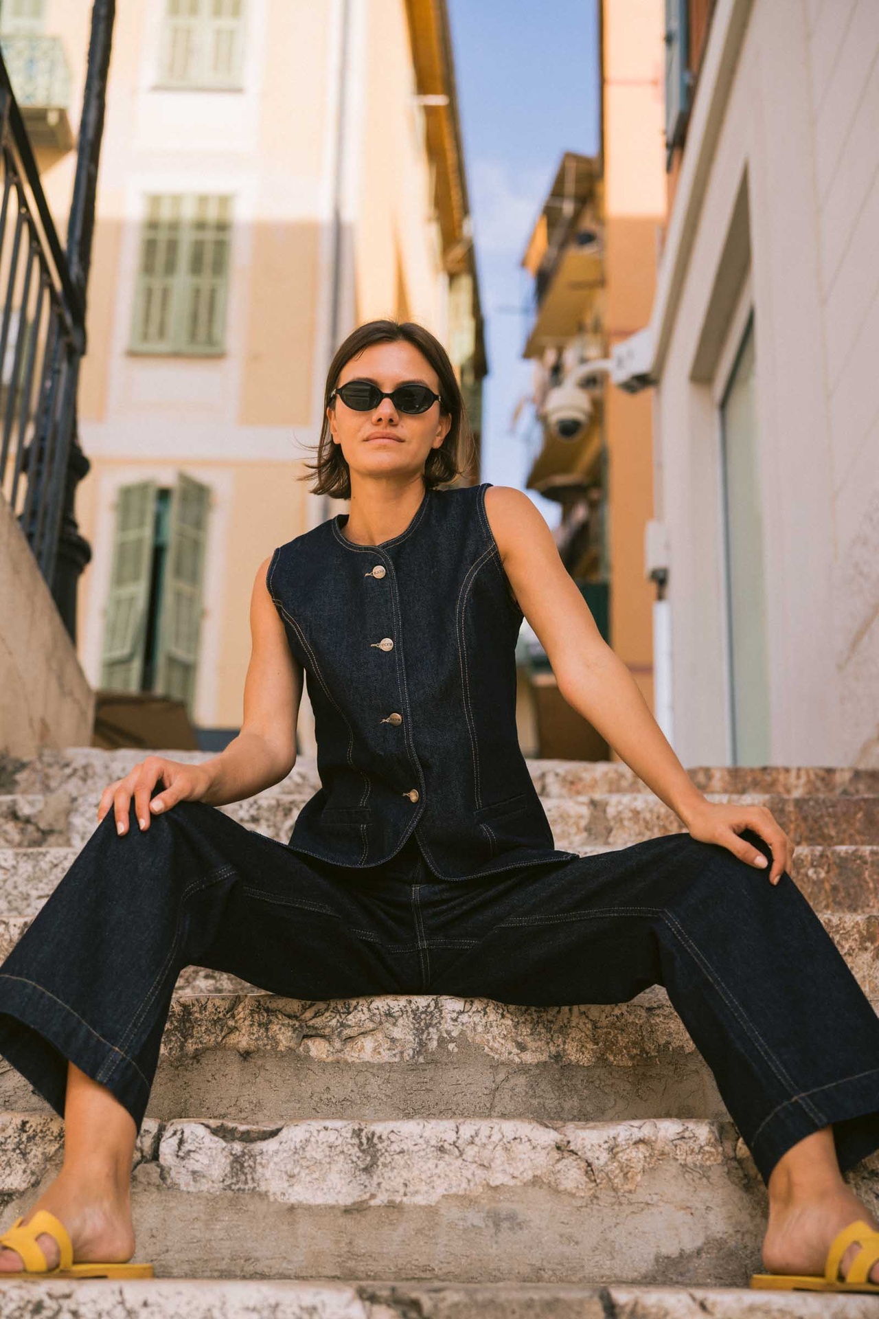 Tailored Raw Denim Vest 