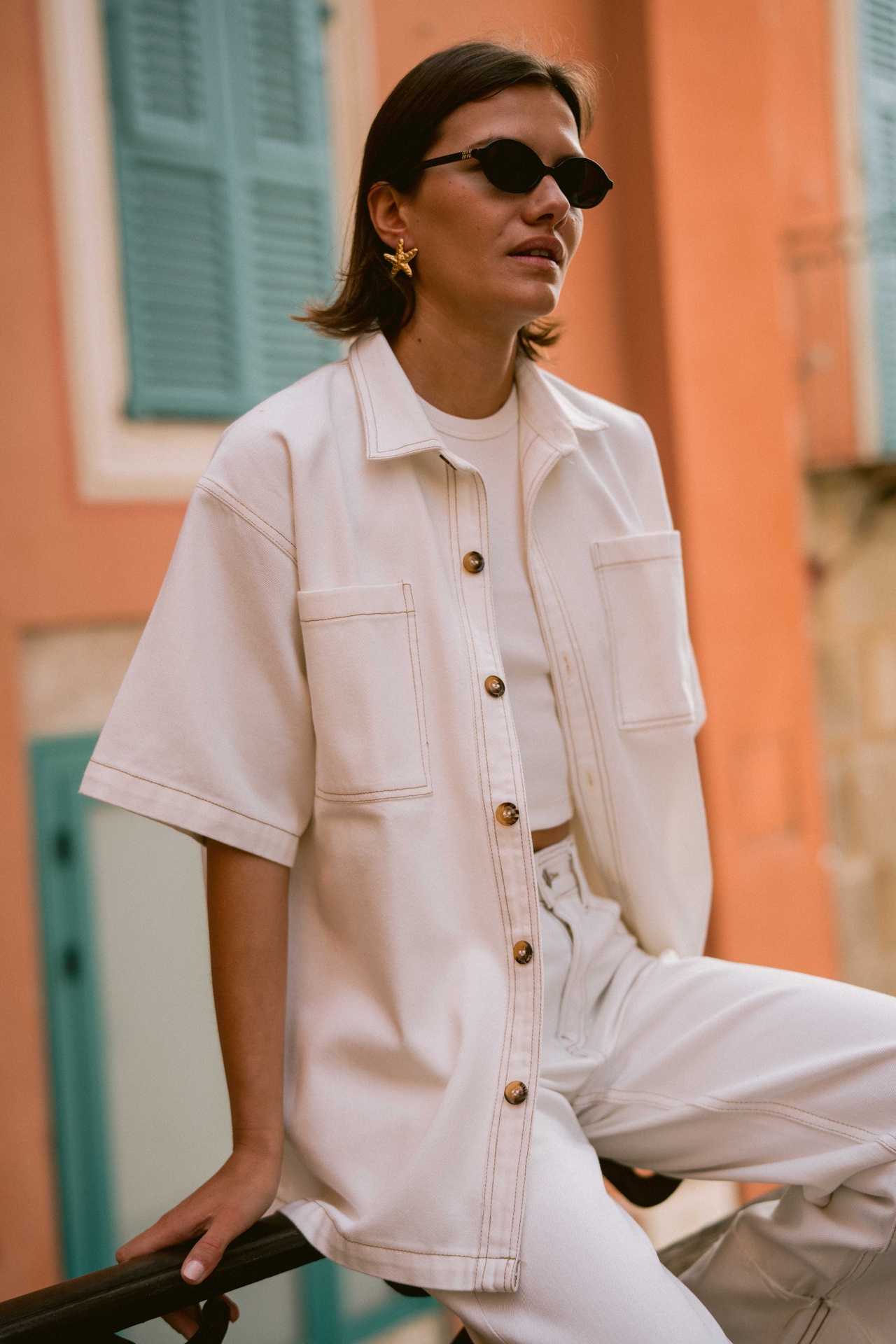Côte d’Azur White Denim Shirt