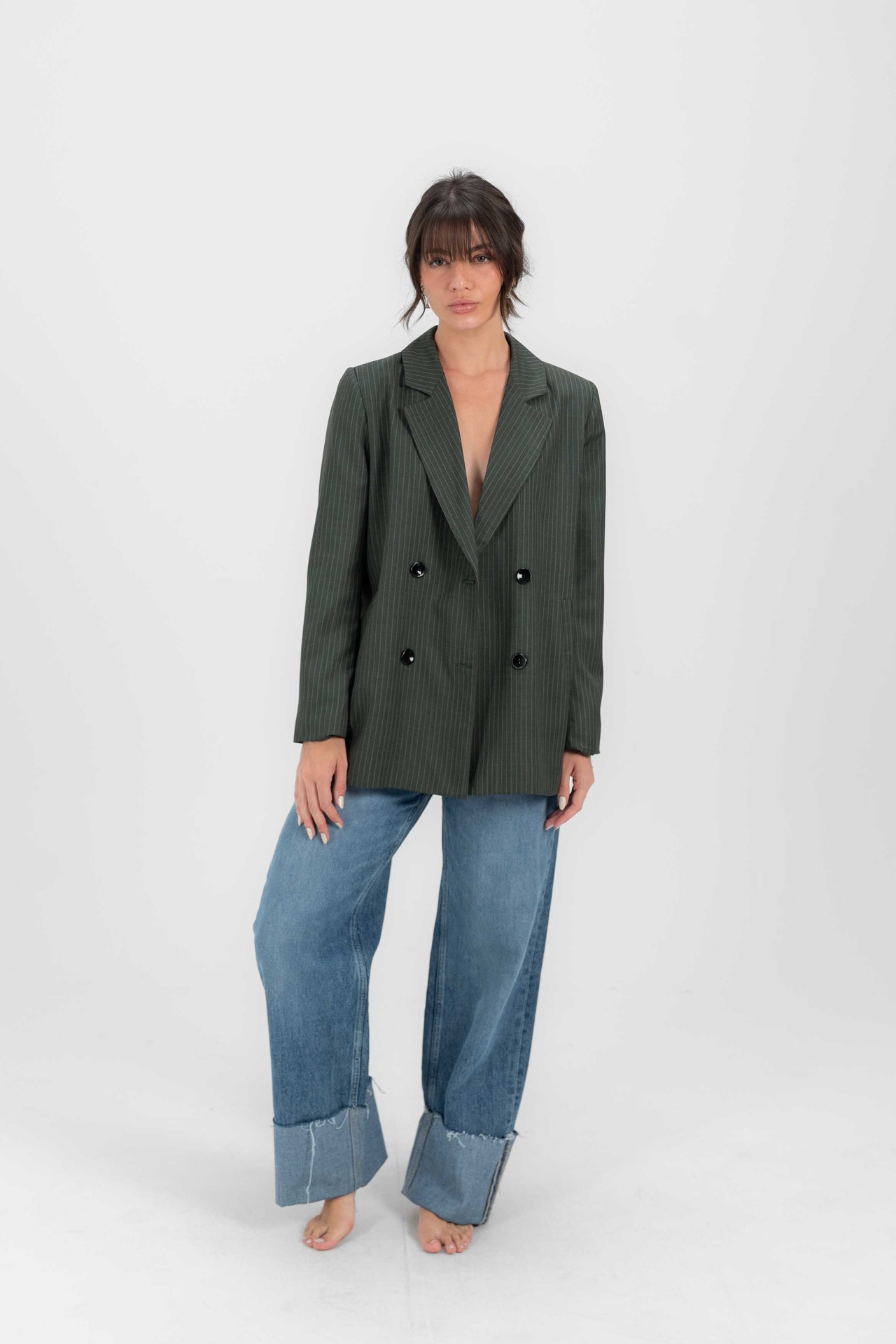 The City Pinstriped Blazer 