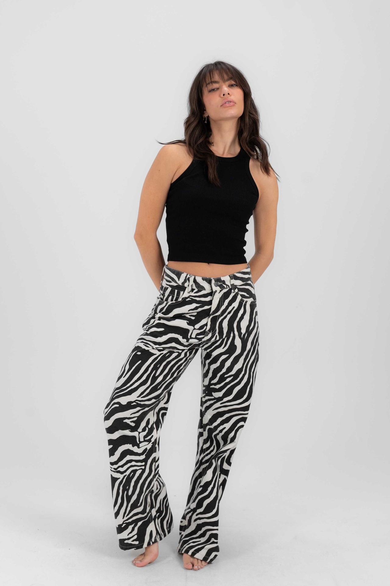 Zebra Wave Denim Pants 