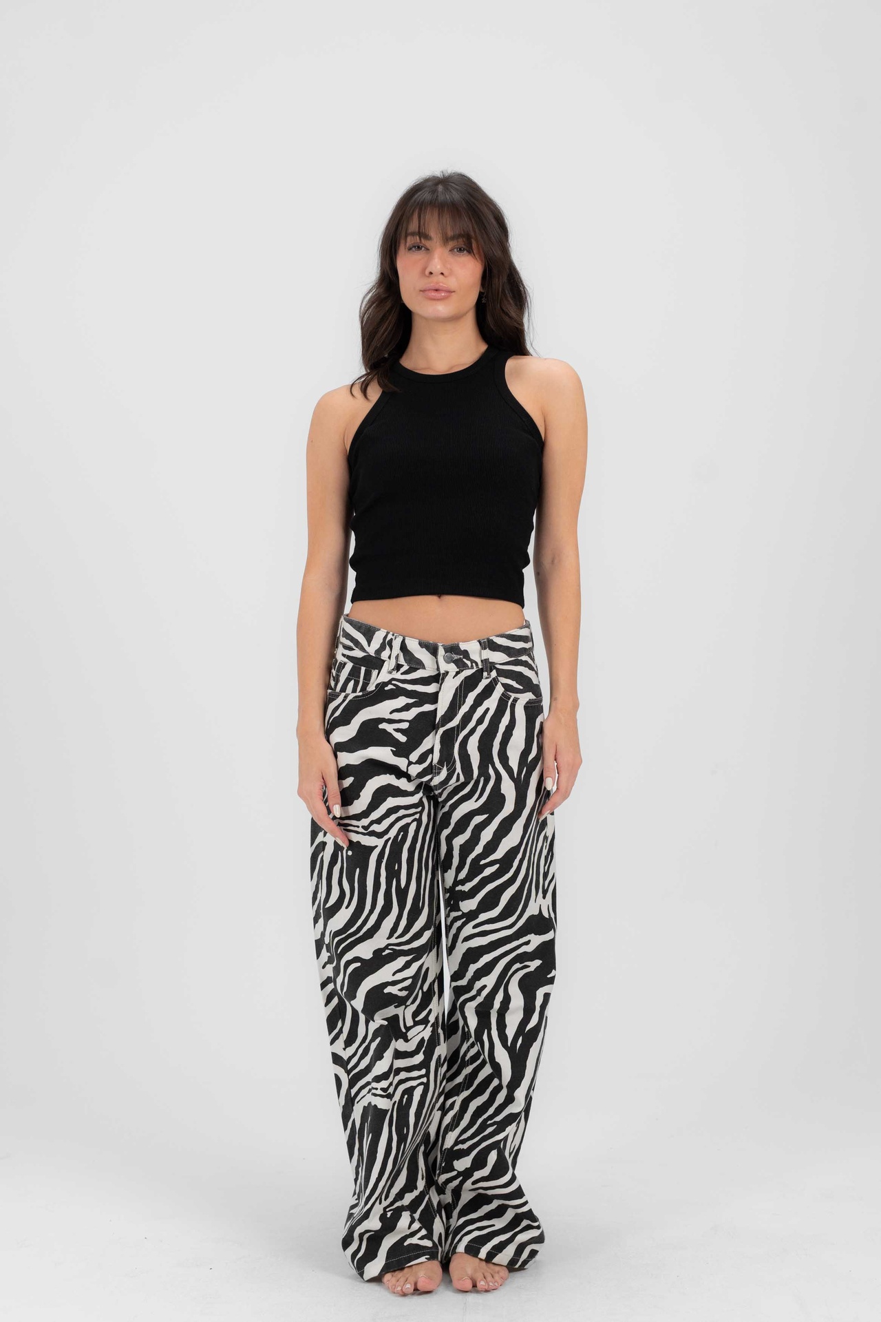Zebra Wave Denim Pants 