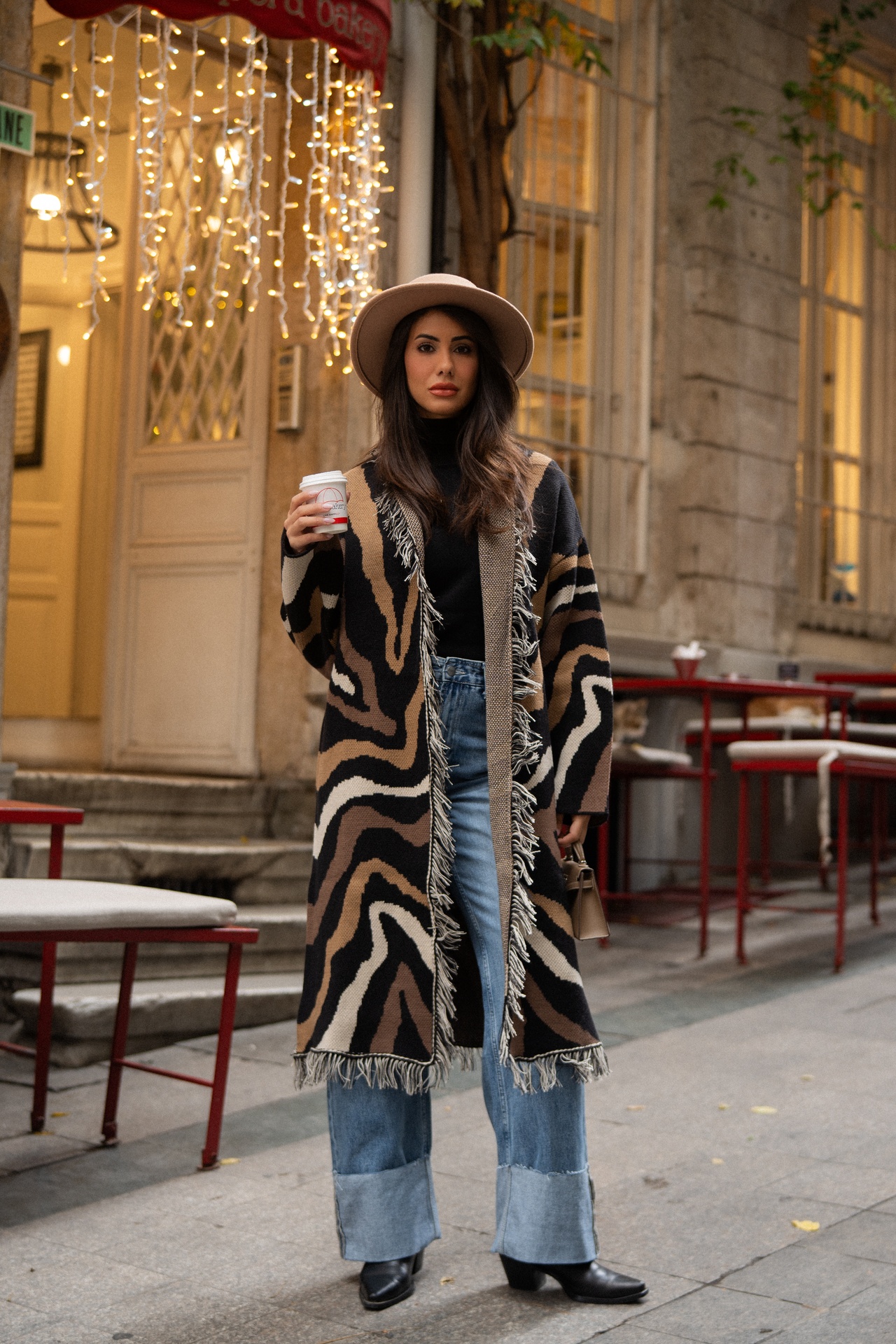 [W15024-BN06] Earthwave Knitted Kimono 