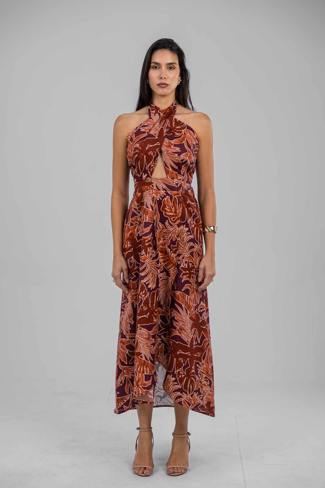 Amber Dune Halter Neck Dress 
